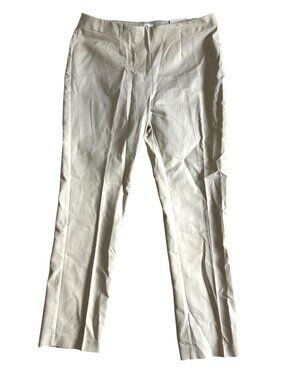 Chicos Women's Sz Large Straight Leg Pants Putty Beige Stretch